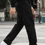 Men Black Smart Loose Fit Easy Wash Pleated Trousers