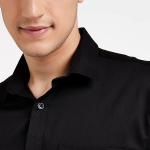 Long Sleeve Solid Black Formal Shirt